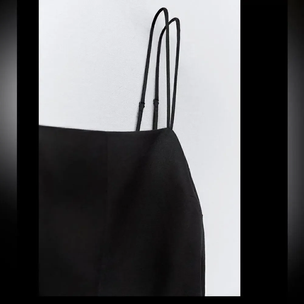 Zara LINEN BLEND STRAPPY JUMPSUIT - Size S- Brand New With Tags